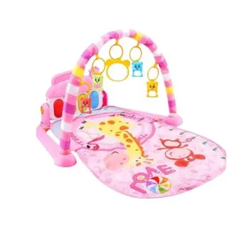 New Born Giraffe Baby Gym Play Mat With Piano Keyboard Music Sensory Play mat Pink