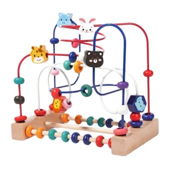 Montessori Wooden Bead Maze Toys Toddler Early Learning Educational Puzzle Math for Children