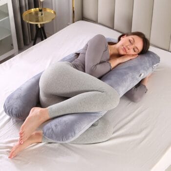 U-Shaped 46" Pregnancy Pillow for Pregnant Women Soft Cushions Maternity Support for Sleeping