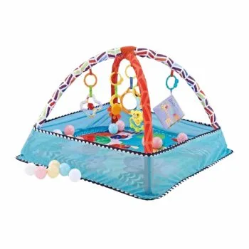 MIMU Baby Activity Play Gym Mat with Net Soft Fitness Mat 0-12 Months Baby - Blue Color
