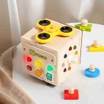montessori busy board cube play time