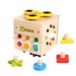 montessori busy board cube play time