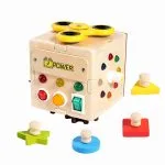Montessori 6 in 1 Wooden Light Switch Sensory Busy Cube Busy Board with LED Light Online Price UK