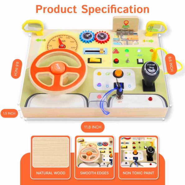 Car Driving Wheel Busy Board Sensory Toys