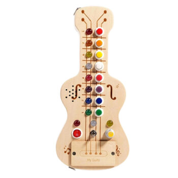 Wooden Guitar Musical LED Light Montessori Busy Board