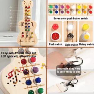 Wooden Guitar Musical Toy with LED Lights