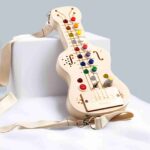 Wooden Guitar Musical LED Light Montessori Busy Board
