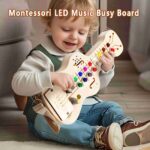 Wooden Guitar Musical LED Light Montessori Busy Board
