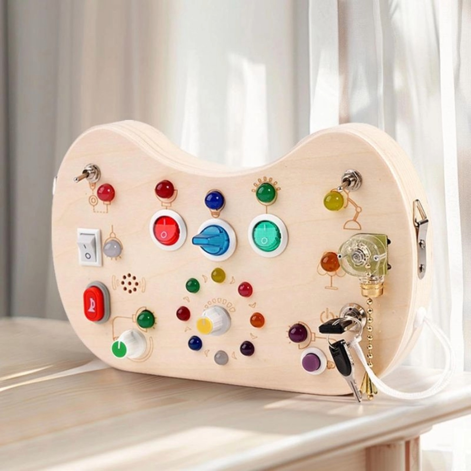 Busy Board Toy with LED Lights (12) Busy Board Toy with LED Lights