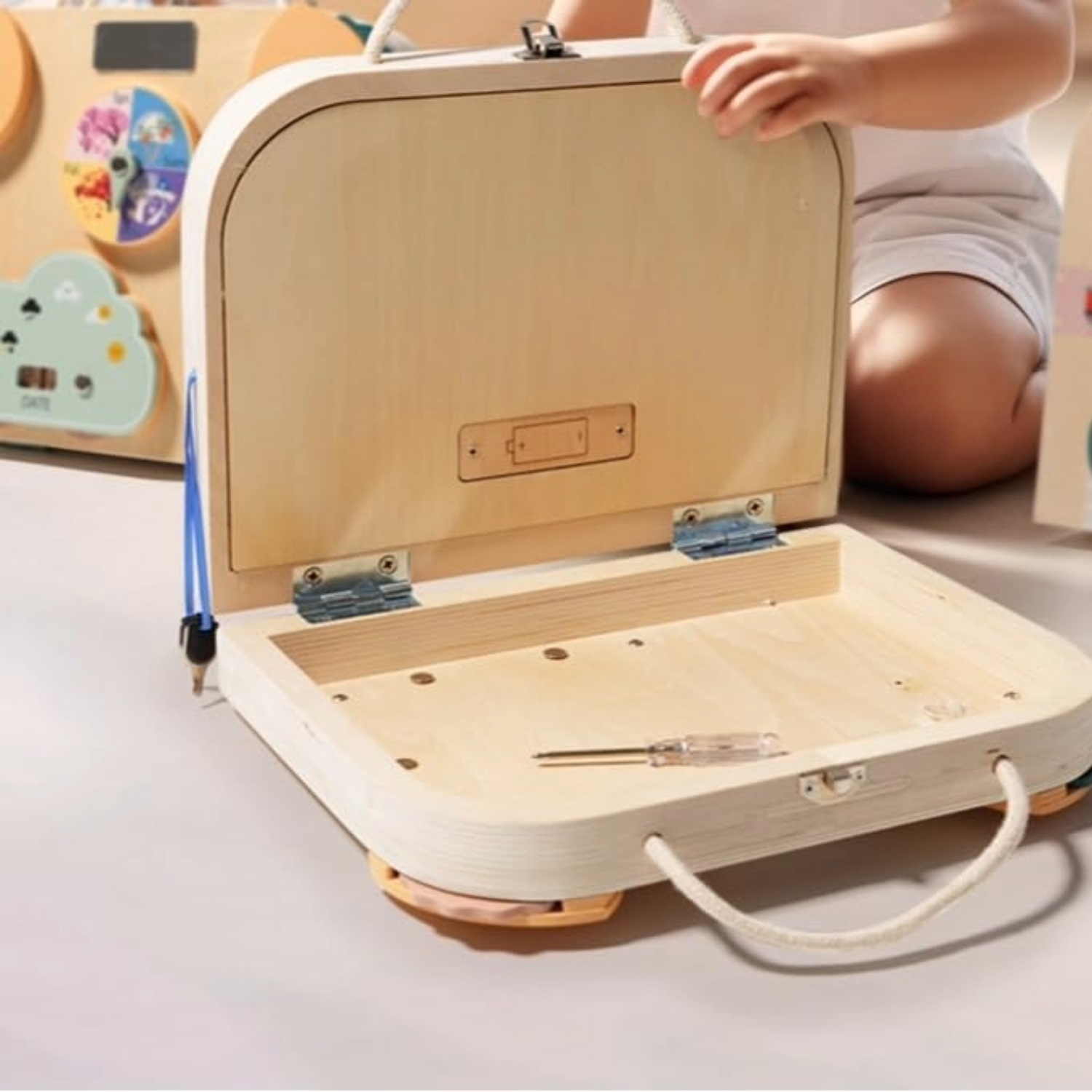 Montessori Busy Board Toy Toolbox for Kids (1) Montessori Busy Board Toy Toolbox for Kids