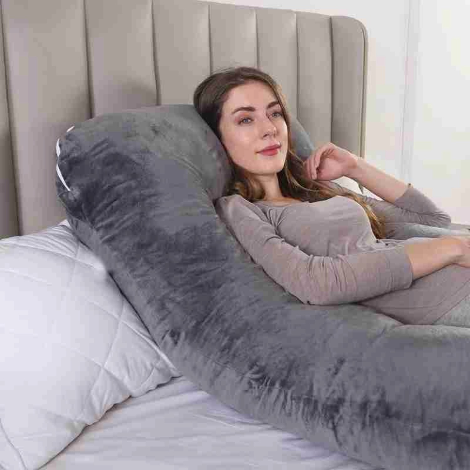 XL Maternity Pillow – U-Shaped 57 Full Body Pregnancy Support Cushion (20)
