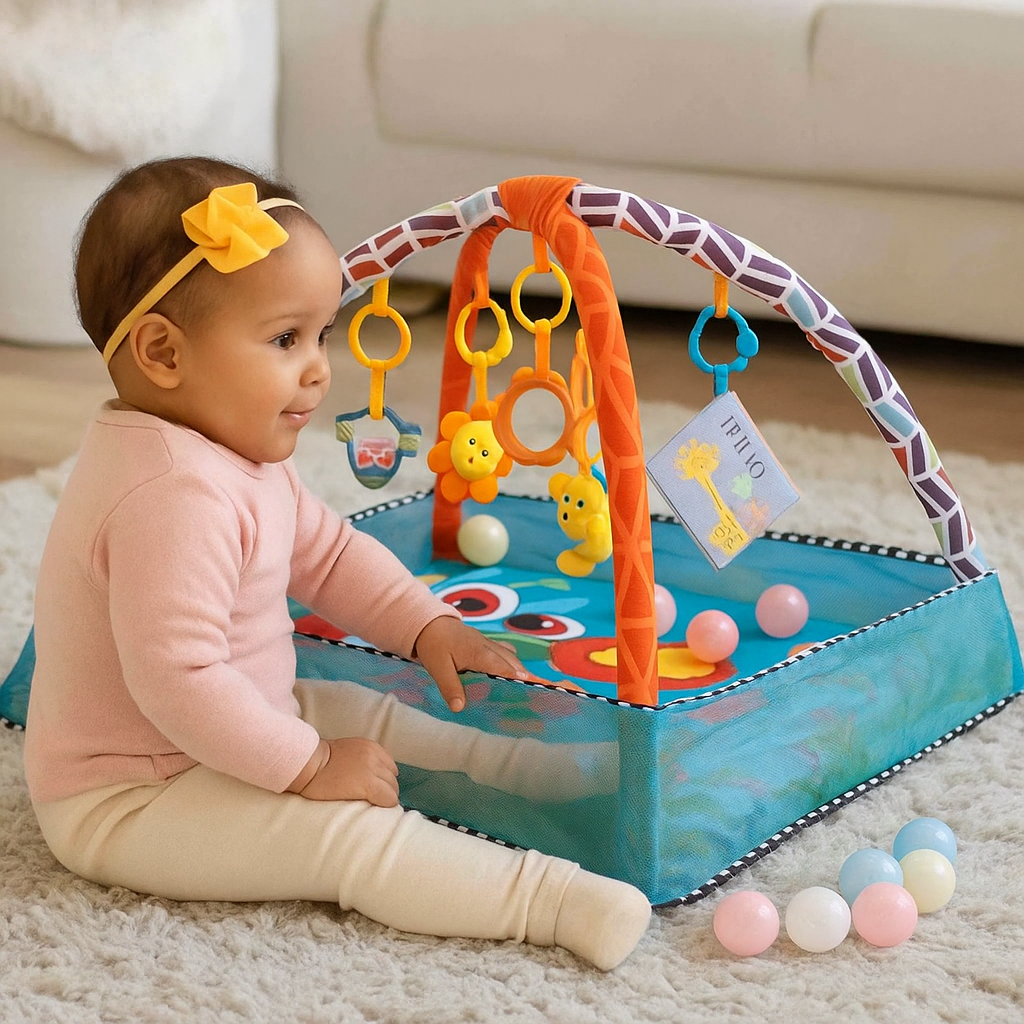 Baby Play Gym Mats for Blue - 1 years Old