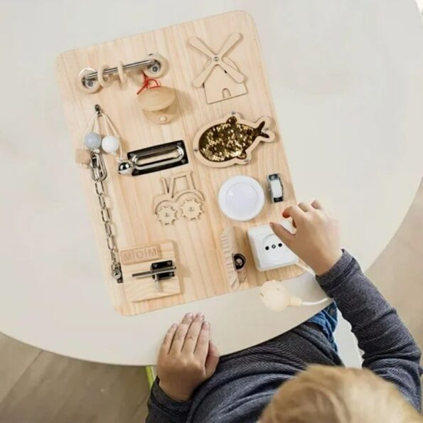 Organic Wood Montessori Busy Board UK