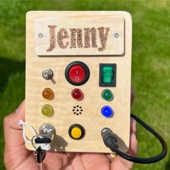 LED Light Switch Busy Board Personalized Name Toys – Montessori Sensory Toy UK