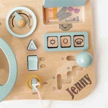 engrave name busy board for 1 year old