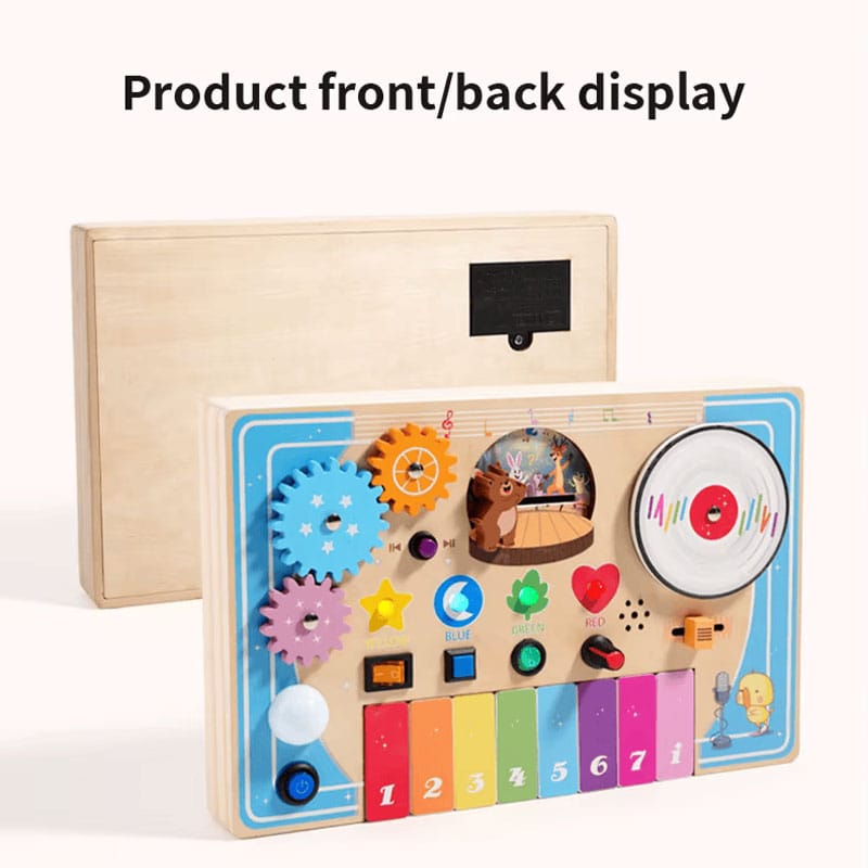 DJ-Music-Busy-Board-8 Wooden Montessori DJ Music Busy Board