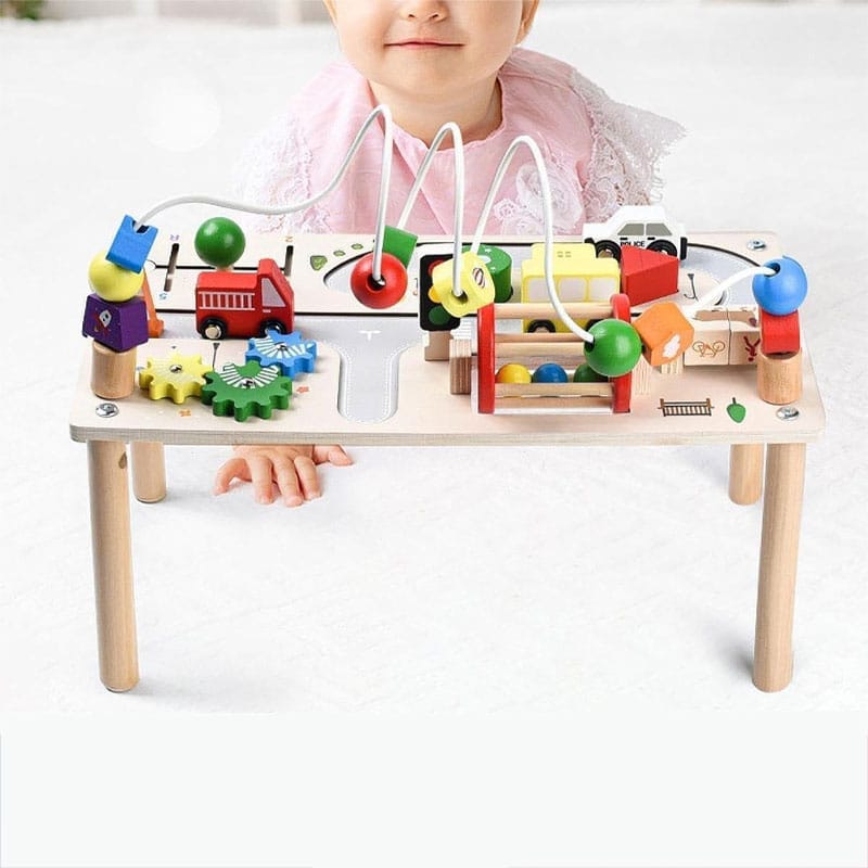 Wooden Montessori Activity Table for Toddlers (2)
