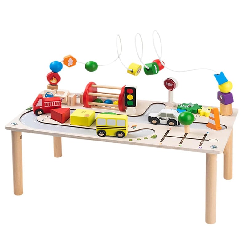 Wooden Montessori Activity Table for Toddlers (3) Wooden Montessori Activity Table for Toddlers