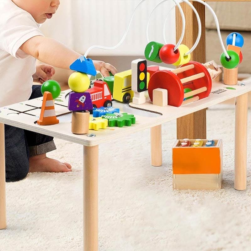 Wooden Montessori Activity Table for Toddlers (6)