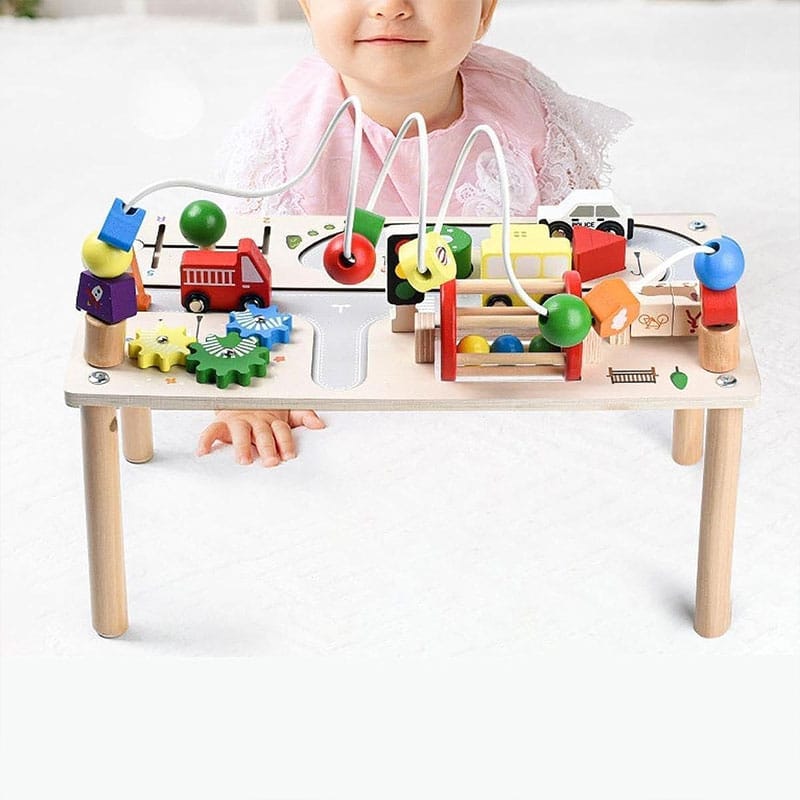 Wooden Montessori Activity Table for Toddlers (7)