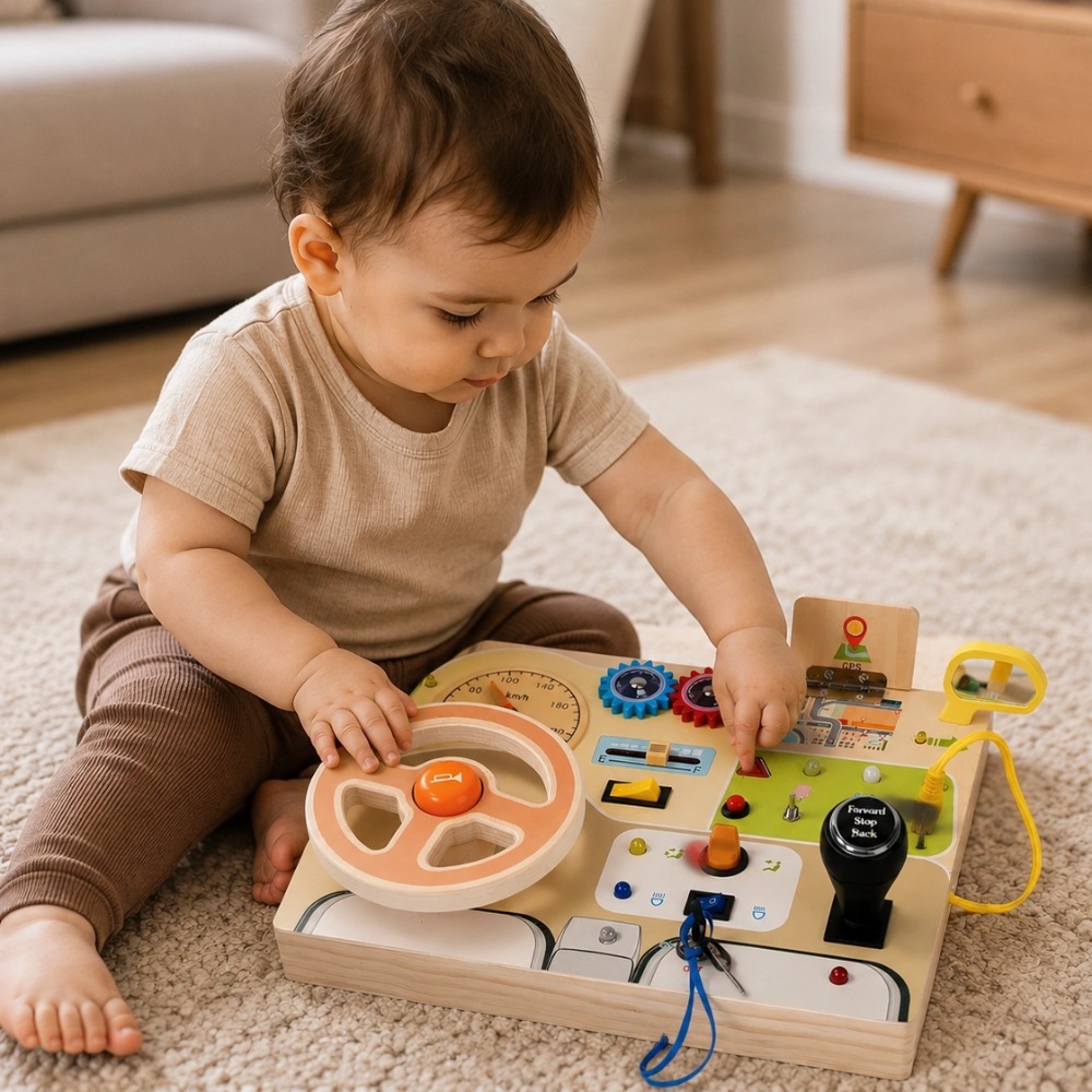 Driving Busy Board | Steering Wheel Toy for Toddlers Fun