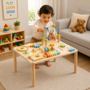 wooden activity table